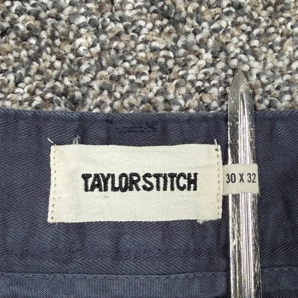 Taylor Stitch The Foundation Pant Mens 30x32 Slim Fit Navy Organic Cotton Chino